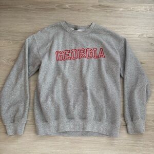 Gildan UGA Georgia embroidered sweatshirt gray size medium